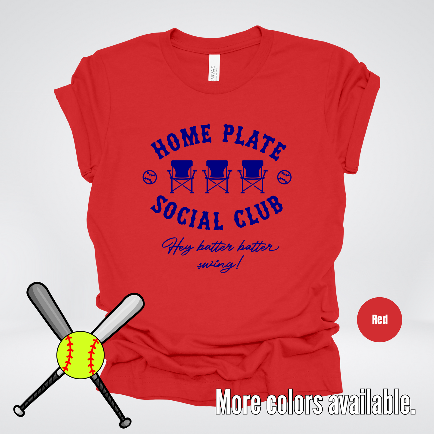 Home Plate Social Club – Navy Design - Softball Baseball T-Shirt