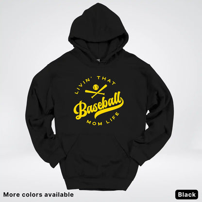 Livin' That Baseball Mom Life - Gold Design - Hoodie