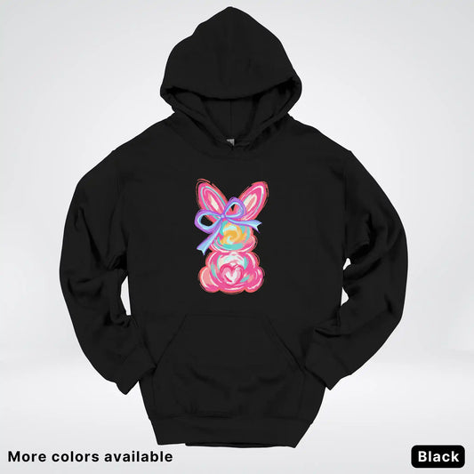 Coquette Easter Bunny – Pastel Bow Bunny Spring Graphic - Hoodie