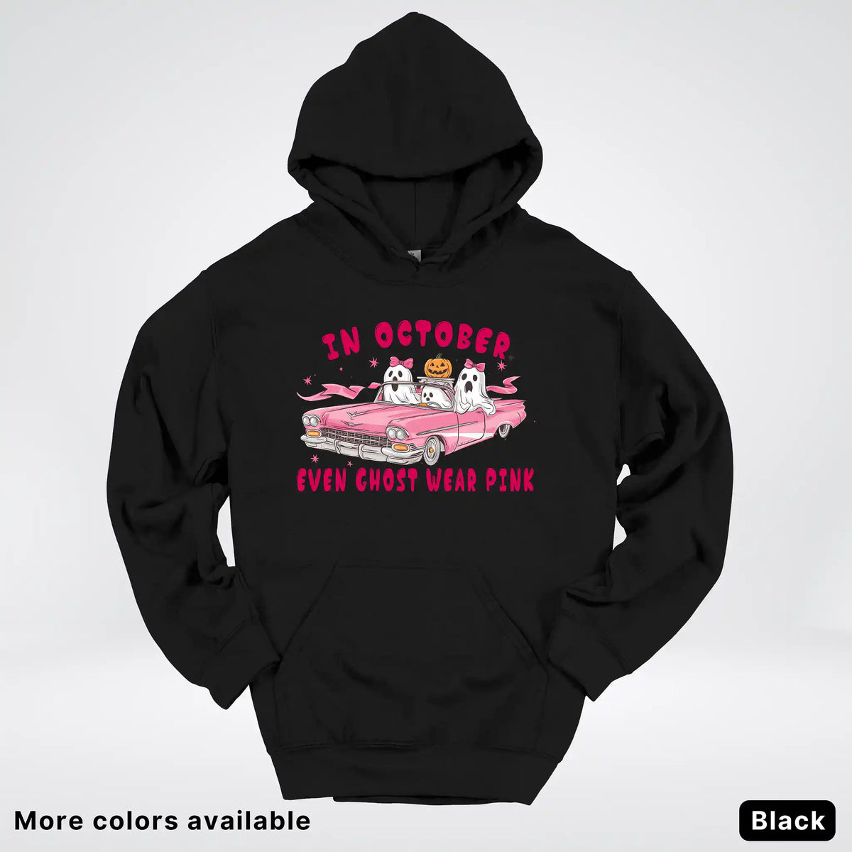 In October Even Ghost Wear Pink Breast Cancer Awareness Hoodie