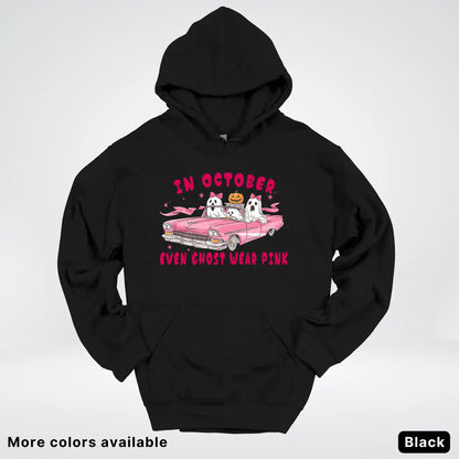 In October Even Ghost Wear Pink Breast Cancer Awareness Hoodie