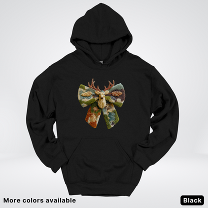Neutral Woodland Bow Hook Yard Faux - Hoodie