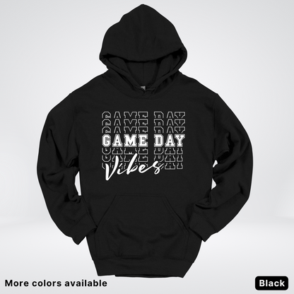 Game Day Vibes Stacked - White Design - Hoodie