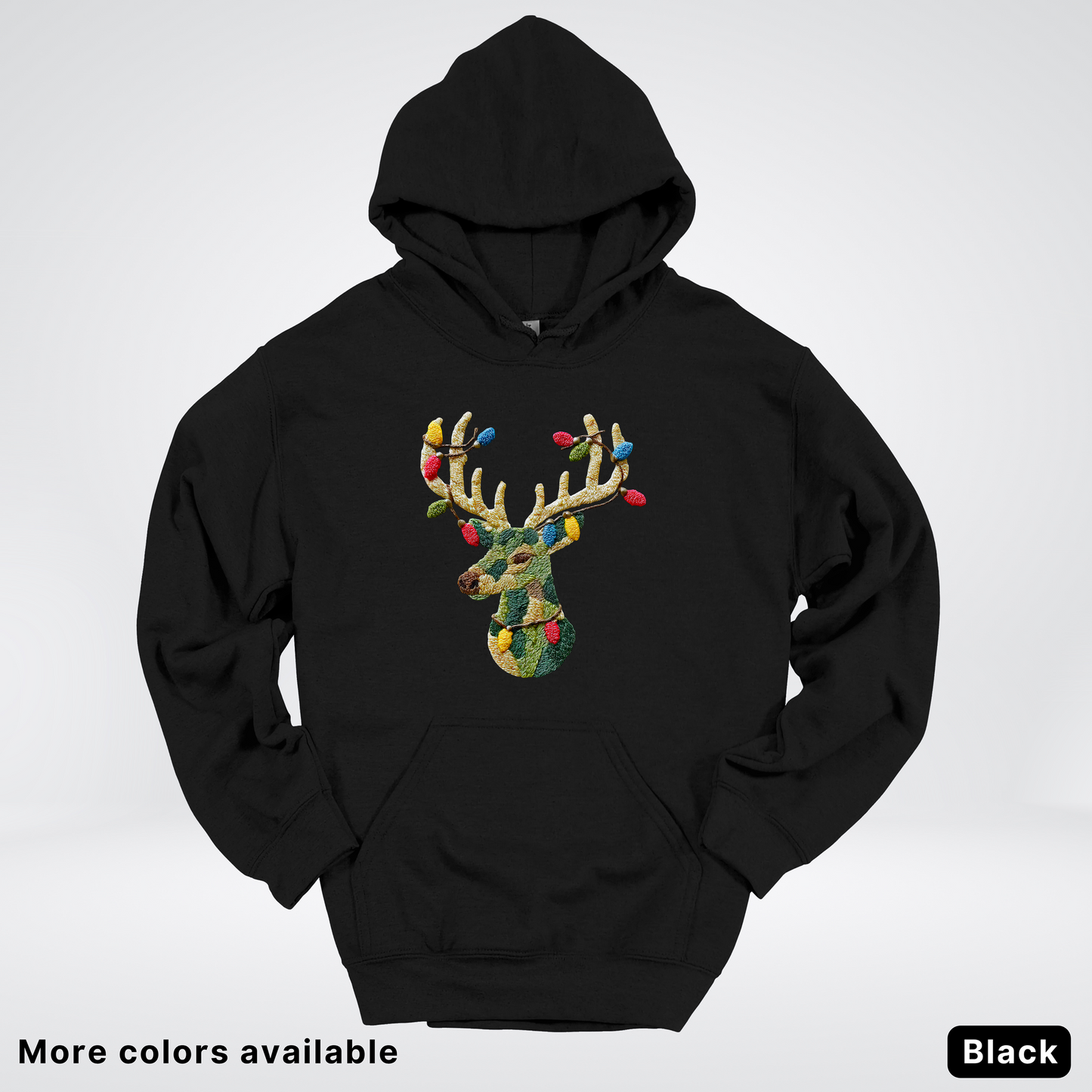 Festive Light-Up Reindeer Hook Yard Faux - Hoodie