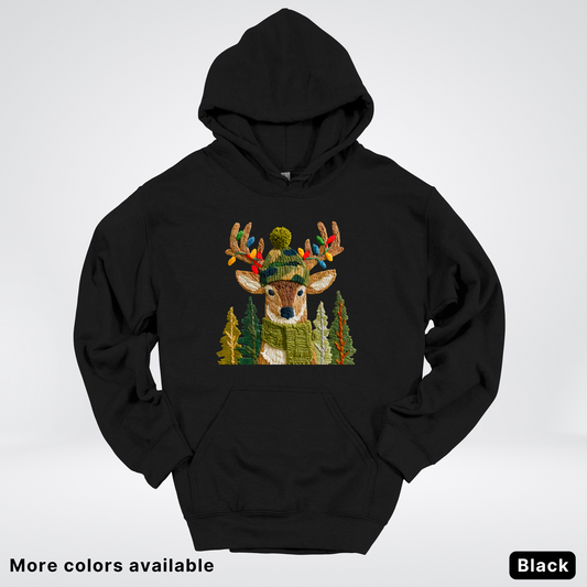 Ornament Antler Reindeer Hook Yard Faux - Hoodie