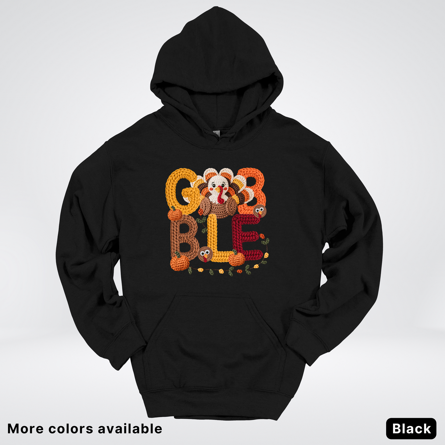 Turkey Gobble Pumpkin Fall Crochet - Hoodie