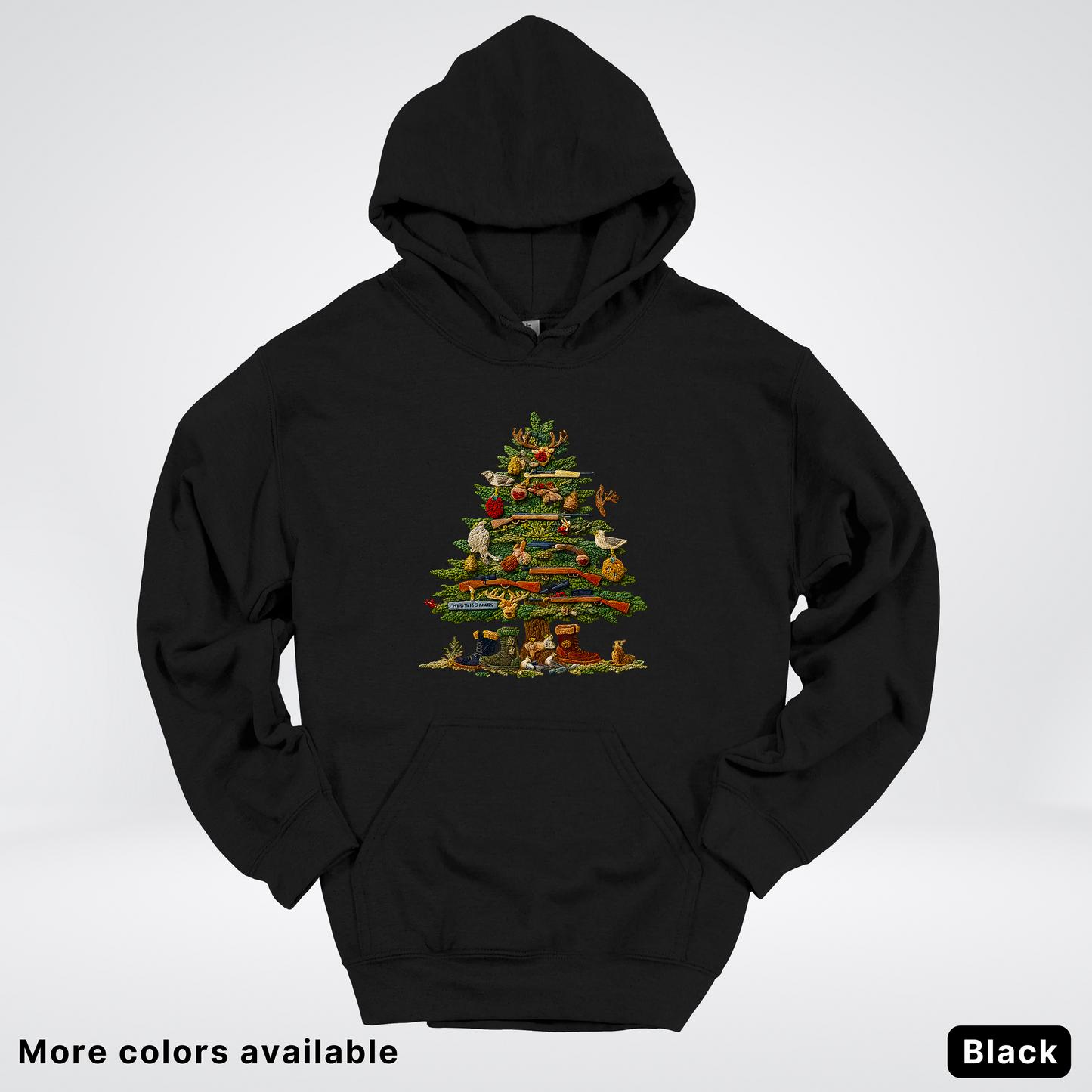 Woodland Critters Christmas Tree Hook Yard Faux - Hoodie