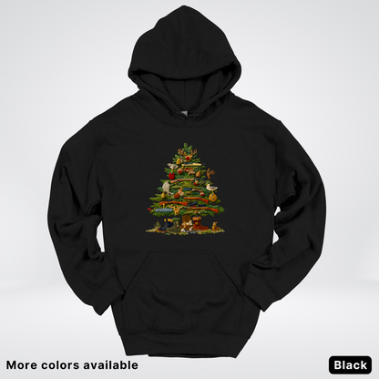 Woodland Critters Christmas Tree Hook Yard Faux - Hoodie