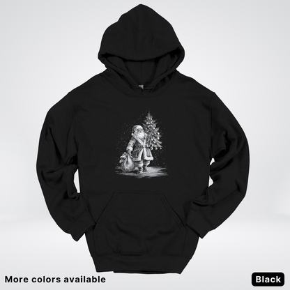 Vintage Santa with Christmas Tree - Hoodie