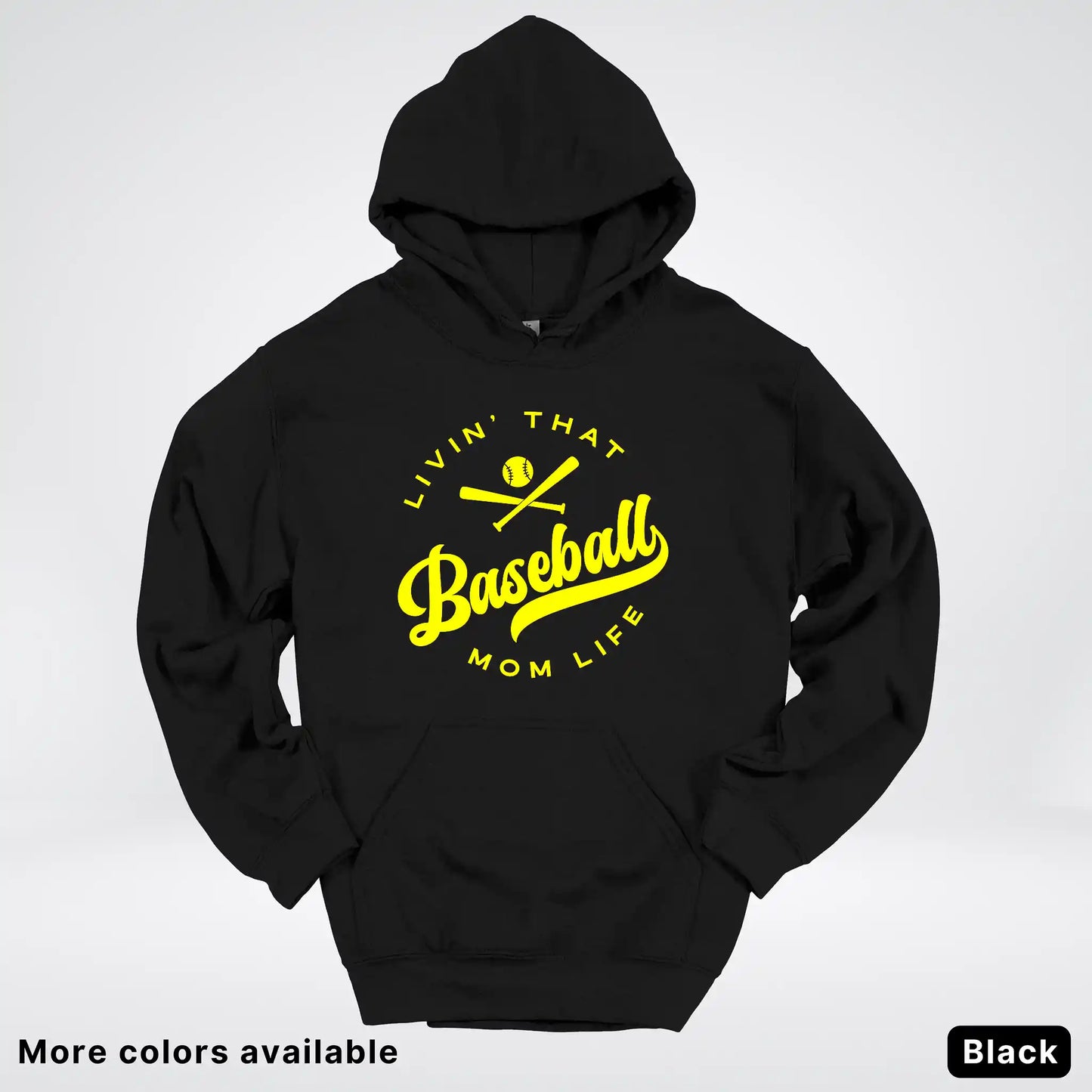 Livin' That Baseball Mom Life - Yellow Design - Hoodie