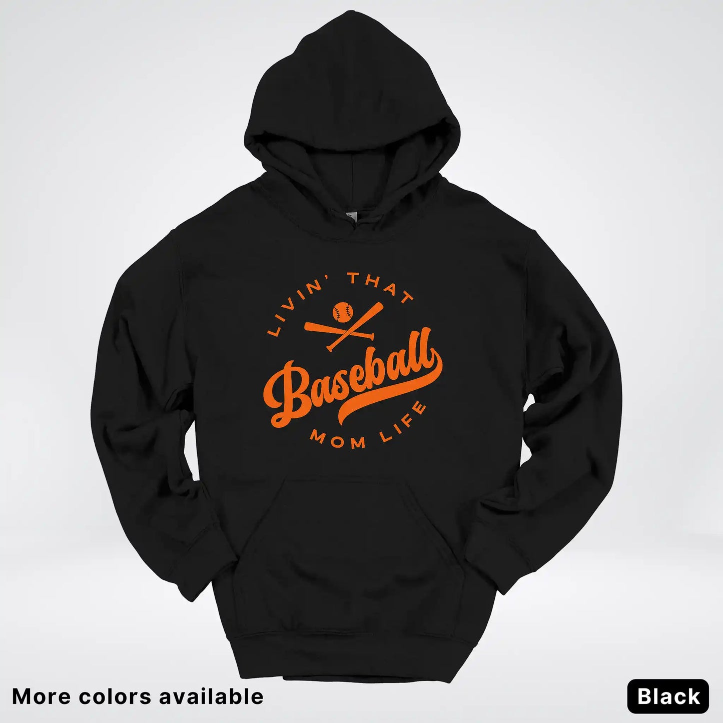 Livin' That Baseball Mom Life – Orange Design - Hoodie