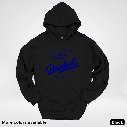 Livin' That Baseball Mom Life - Navy Design - Hoodie