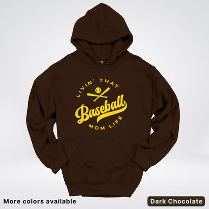 Livin' That Baseball Mom Life - Gold Design - Hoodie