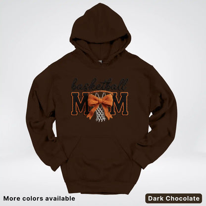 Basketball Mom – Faux Crochet Bow Basketball Graphic Hoodie