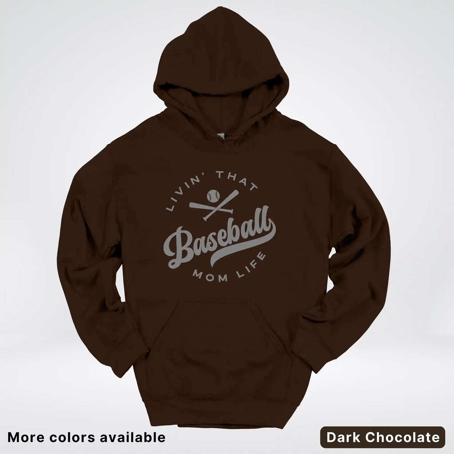 Livin' That Baseball Mom Life - Gray Design - Hoodie