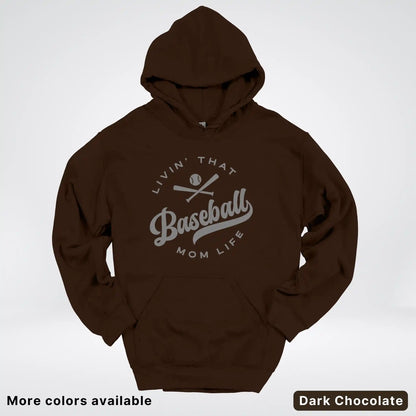 Livin' That Baseball Mom Life - Gray Design - Hoodie
