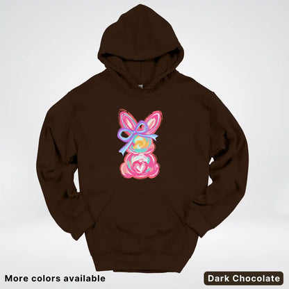 Coquette Easter Bunny – Pastel Bow Bunny Spring Graphic - Hoodie