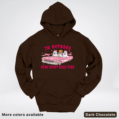 In October Even Ghost Wear Pink Breast Cancer Awareness Hoodie