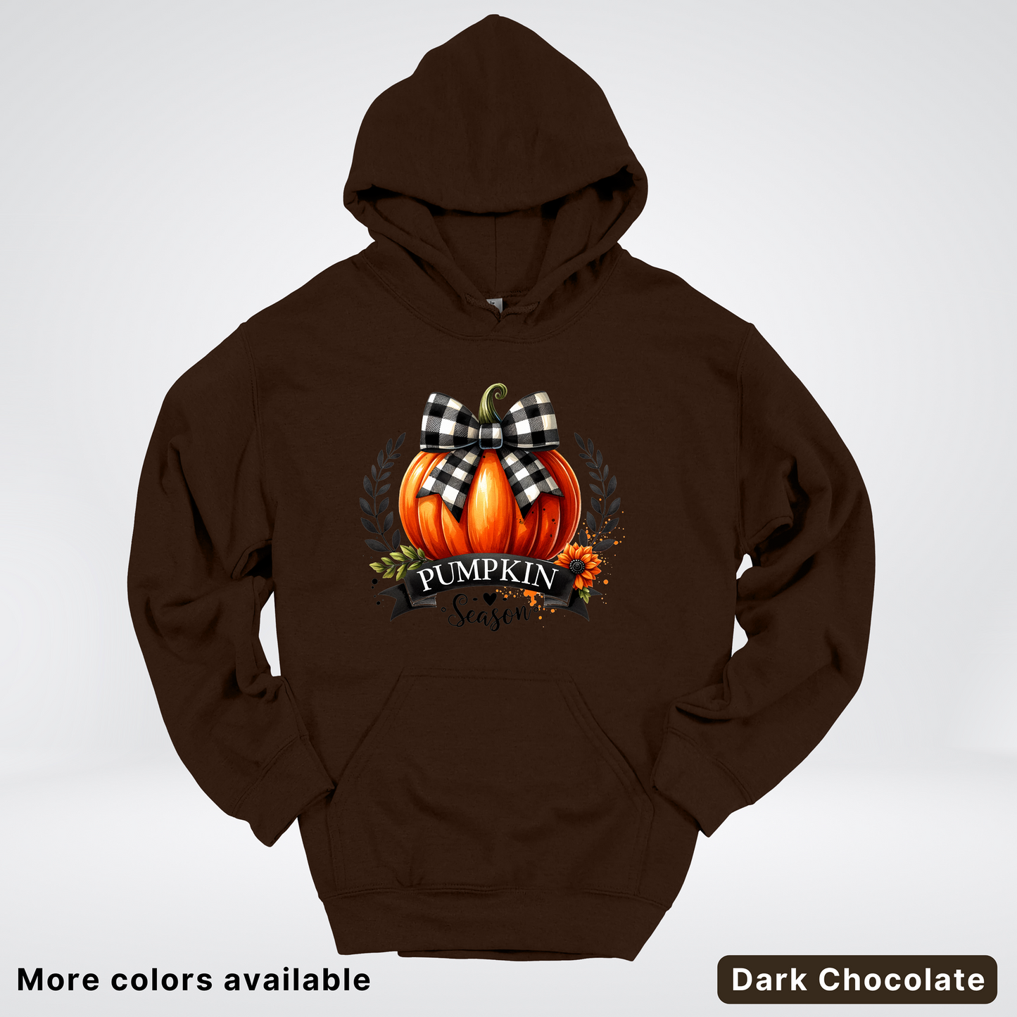 Pumpkin Season Black Plaid Bow - Hoodie