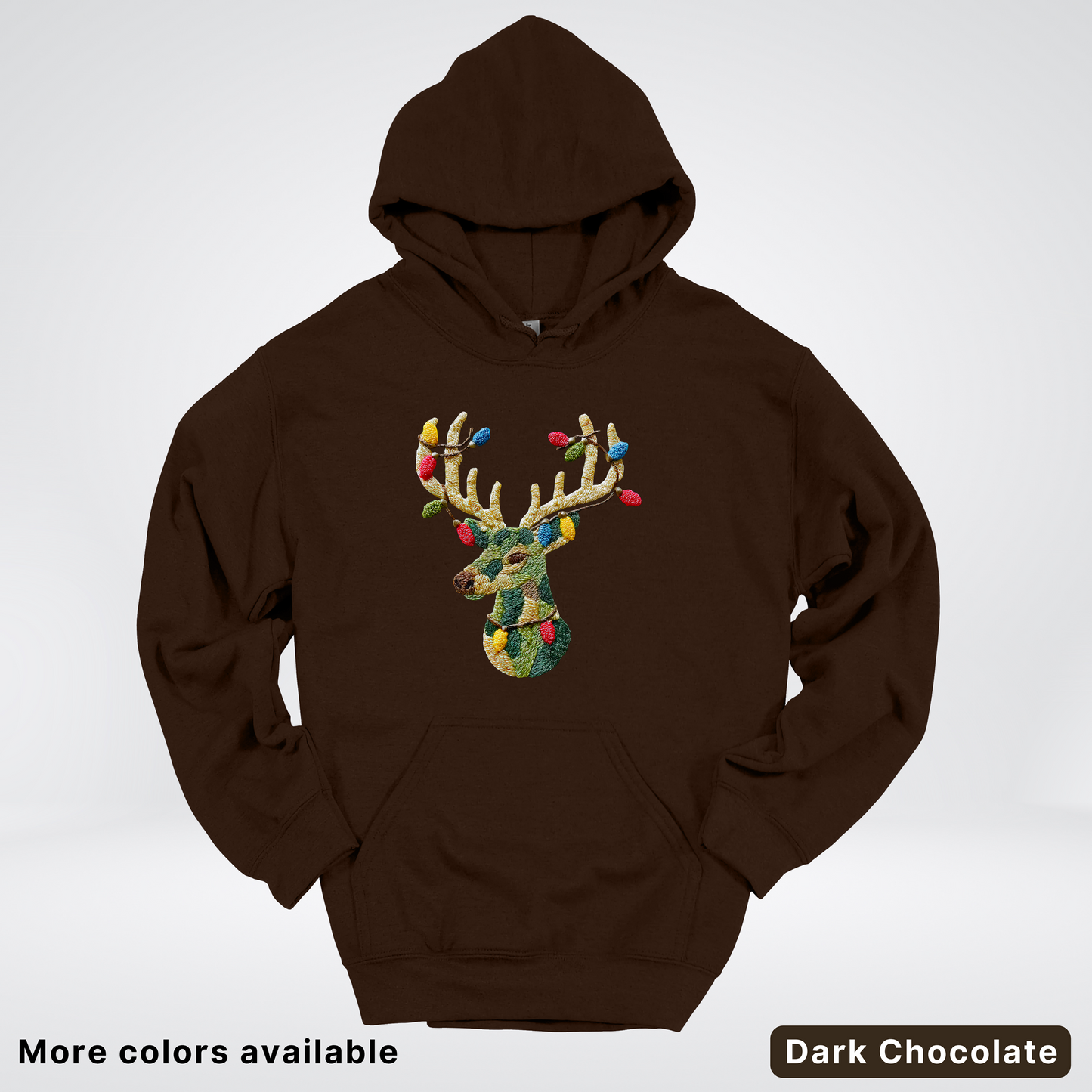 Festive Light-Up Reindeer Hook Yard Faux - Hoodie