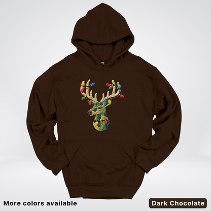 Festive Light-Up Reindeer Hook Yard Faux - Hoodie