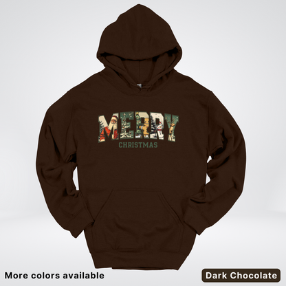 Vintage Merry Christmas Varsity - Hoodie