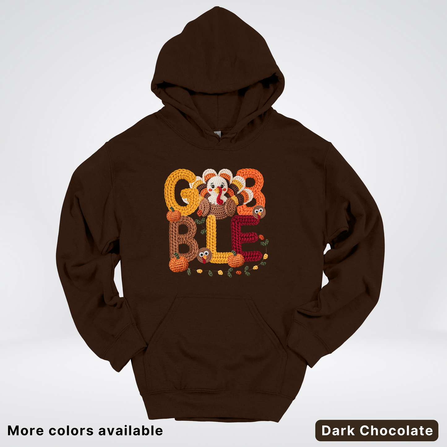 Turkey Gobble Pumpkin Fall Crochet - Hoodie