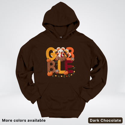 Turkey Gobble Pumpkin Fall Crochet - Hoodie
