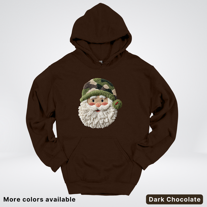 Woodland Santa Face (Hook Yard Faux Texture) - Hoodie