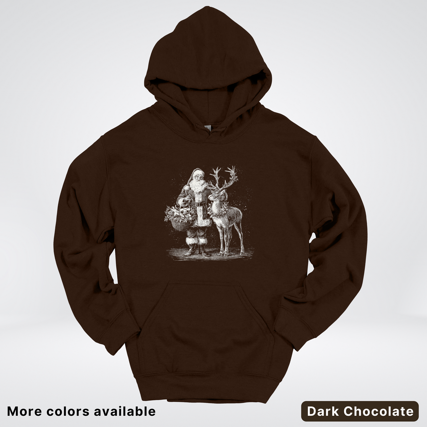 Vintage Santa and Reindeer - Hoodie