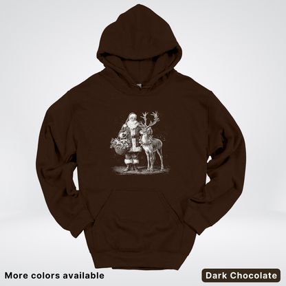 Vintage Santa and Reindeer - Hoodie