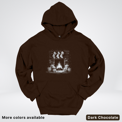 Vintage Christmas Fireplace Scene - Hoodie