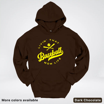 Livin' That Baseball Mom Life - Yellow Design - Hoodie