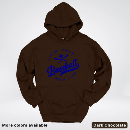 Livin' That Baseball Mom Life - Navy Design - Hoodie