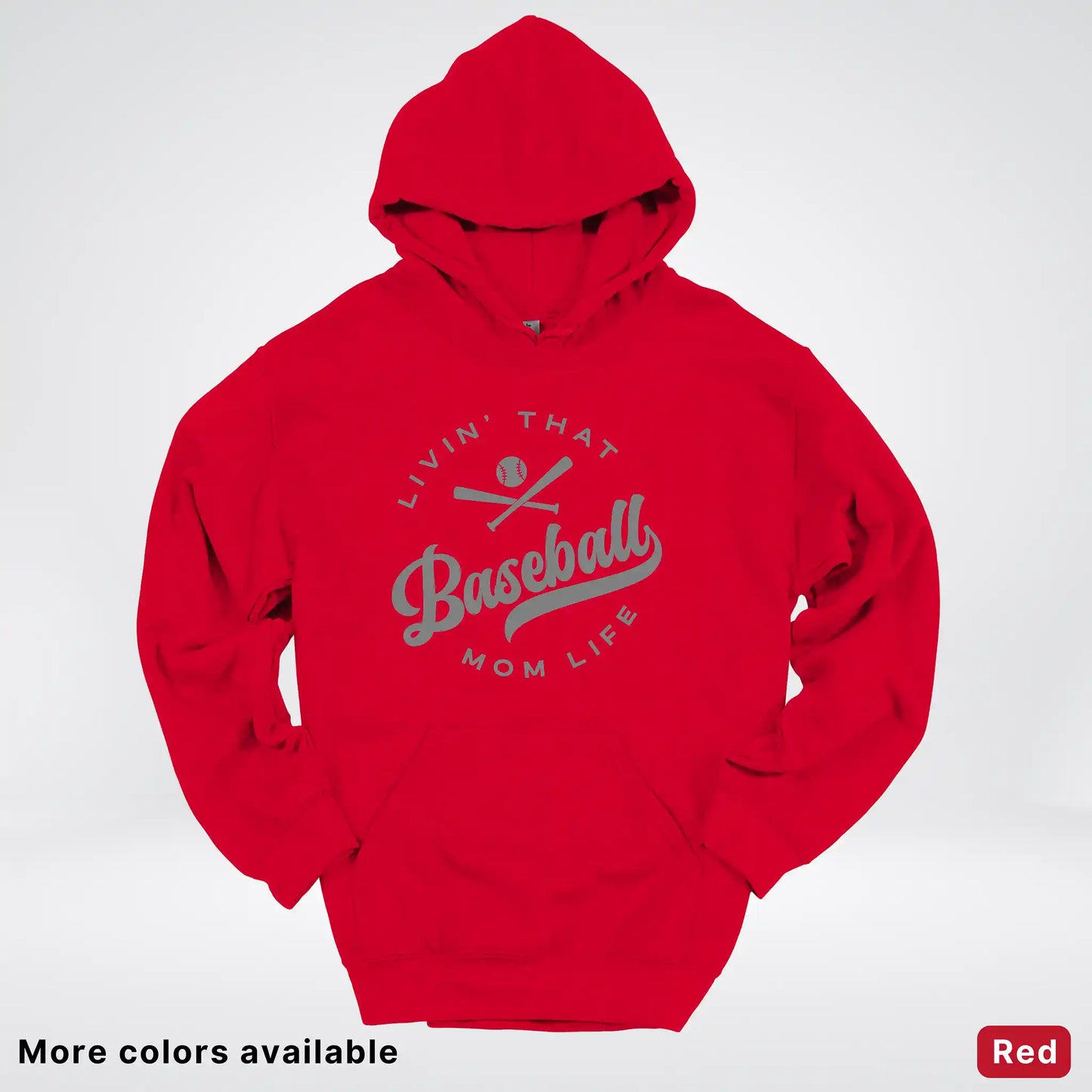 Livin' That Baseball Mom Life - Gray Design - Hoodie