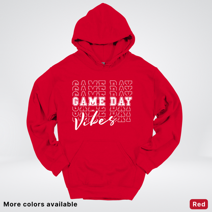 Game Day Vibes Stacked - White Design - Hoodie