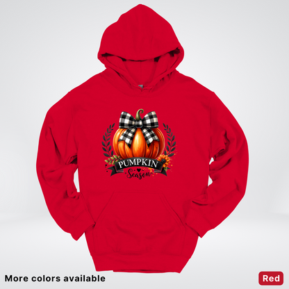 Pumpkin Season Black Plaid Bow - Hoodie