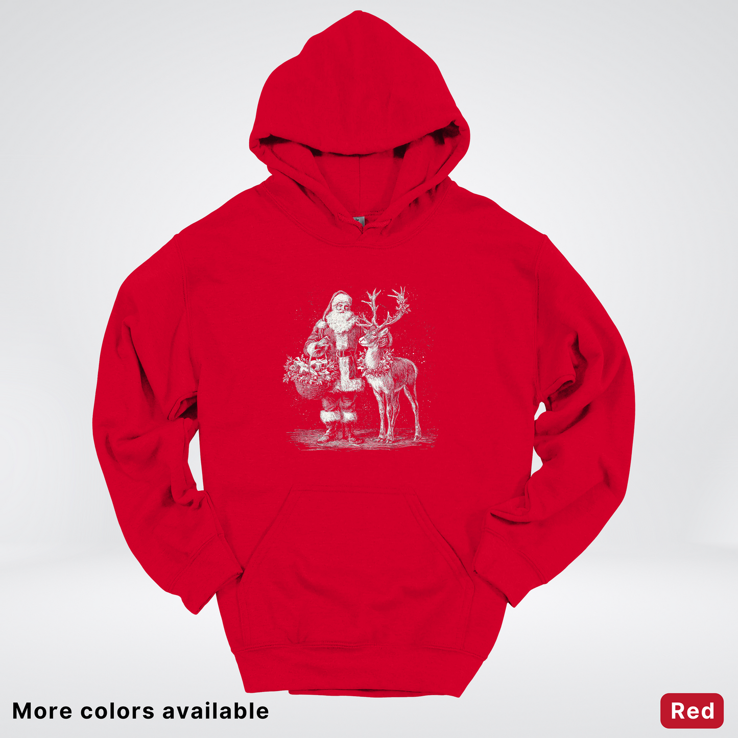 Vintage Santa and Reindeer - Hoodie