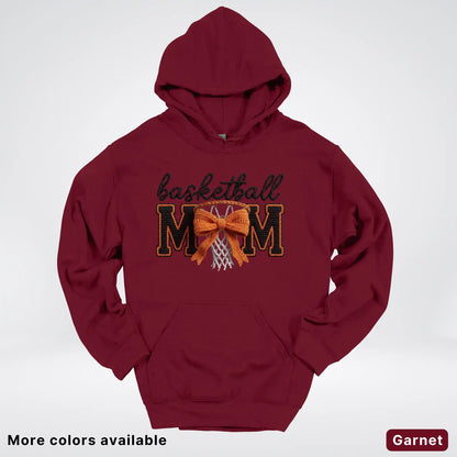 Basketball Mom – Faux Crochet Bow Basketball Graphic Hoodie