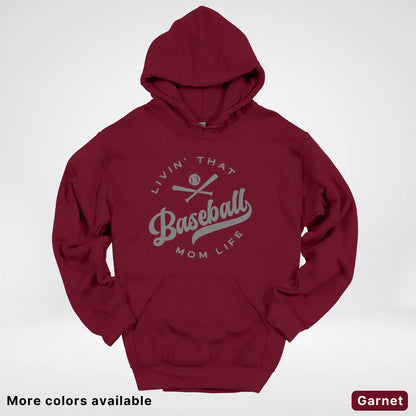 Livin' That Baseball Mom Life - Gray Design - Hoodie