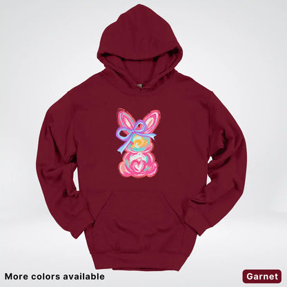 Coquette Easter Bunny – Pastel Bow Bunny Spring Graphic - Hoodie