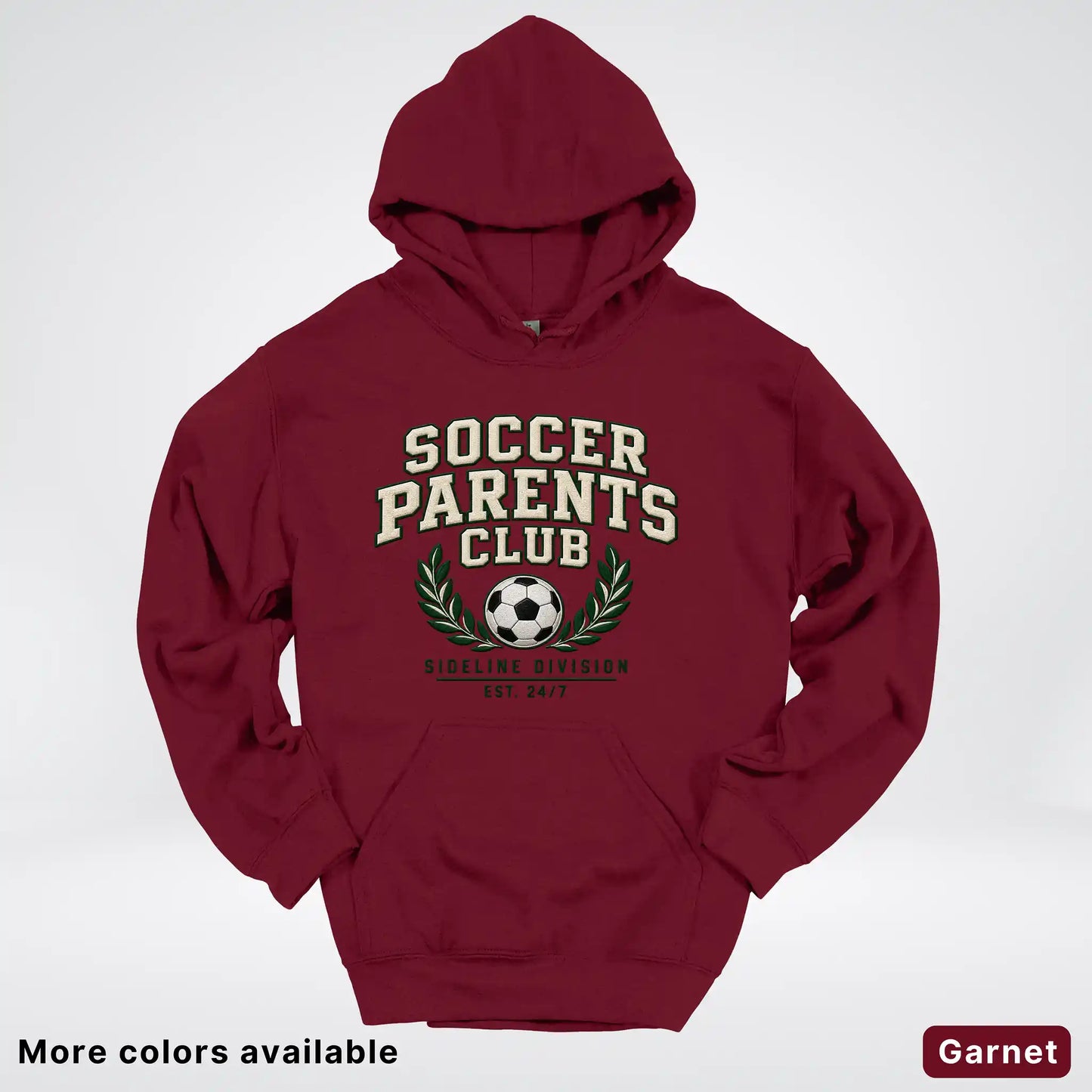 Soccer Parents Club Faux Embroidery Sideline Hoodie