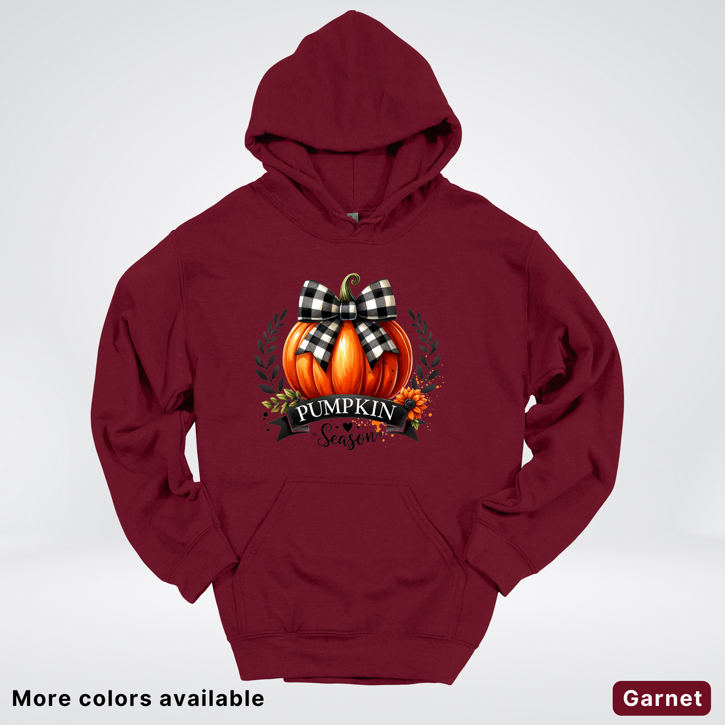 Pumpkin Season Black Plaid Bow - Hoodie