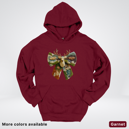 Neutral Woodland Bow Hook Yard Faux - Hoodie