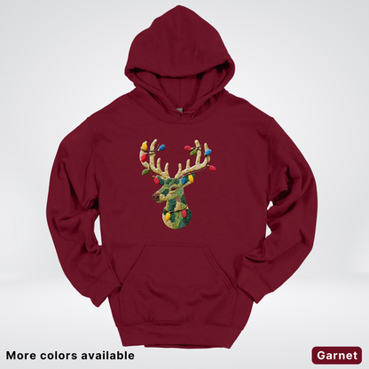Festive Light-Up Reindeer Hook Yard Faux - Hoodie