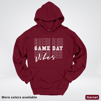 Game Day Vibes Stacked - White Design - Hoodie
