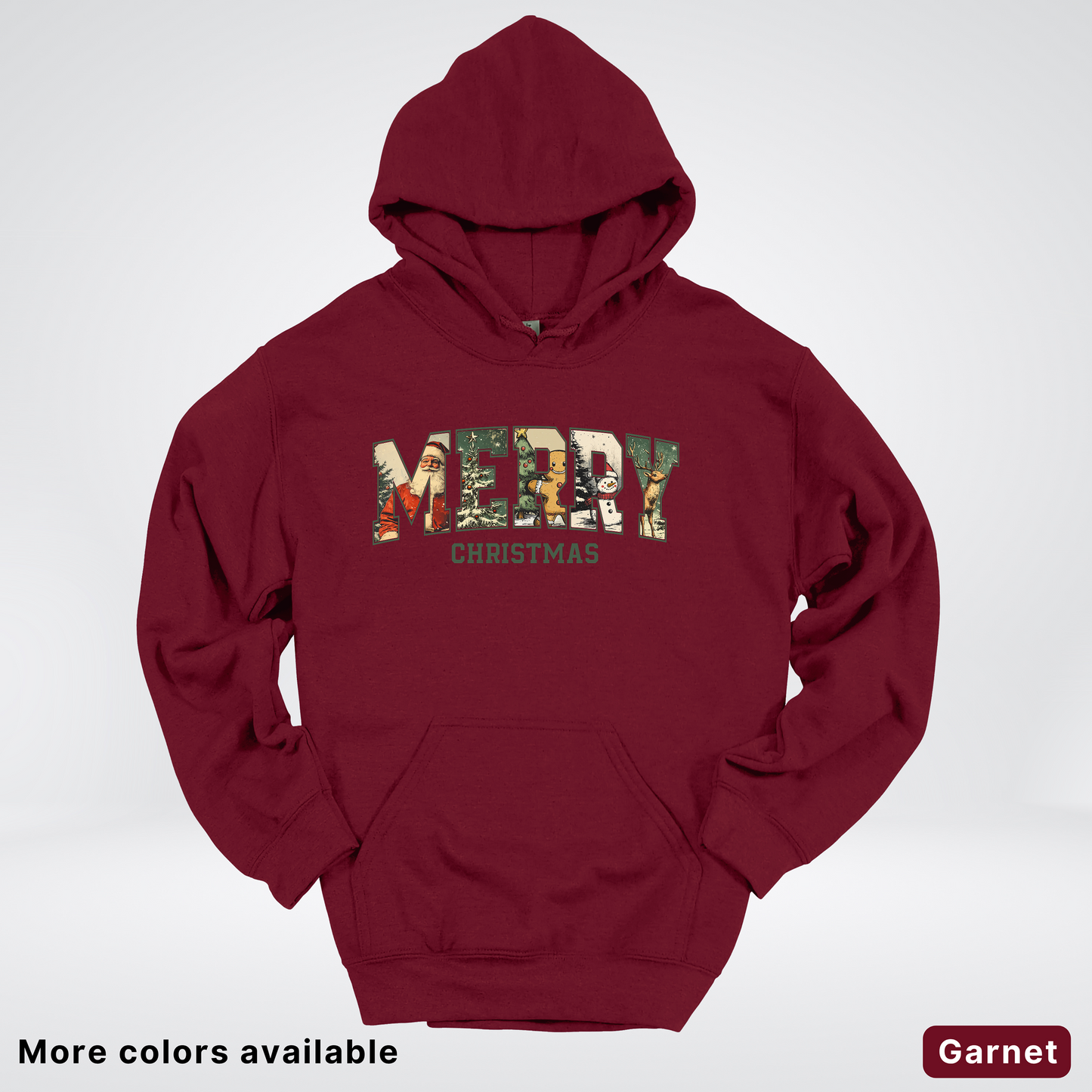 Vintage Merry Christmas Varsity - Hoodie
