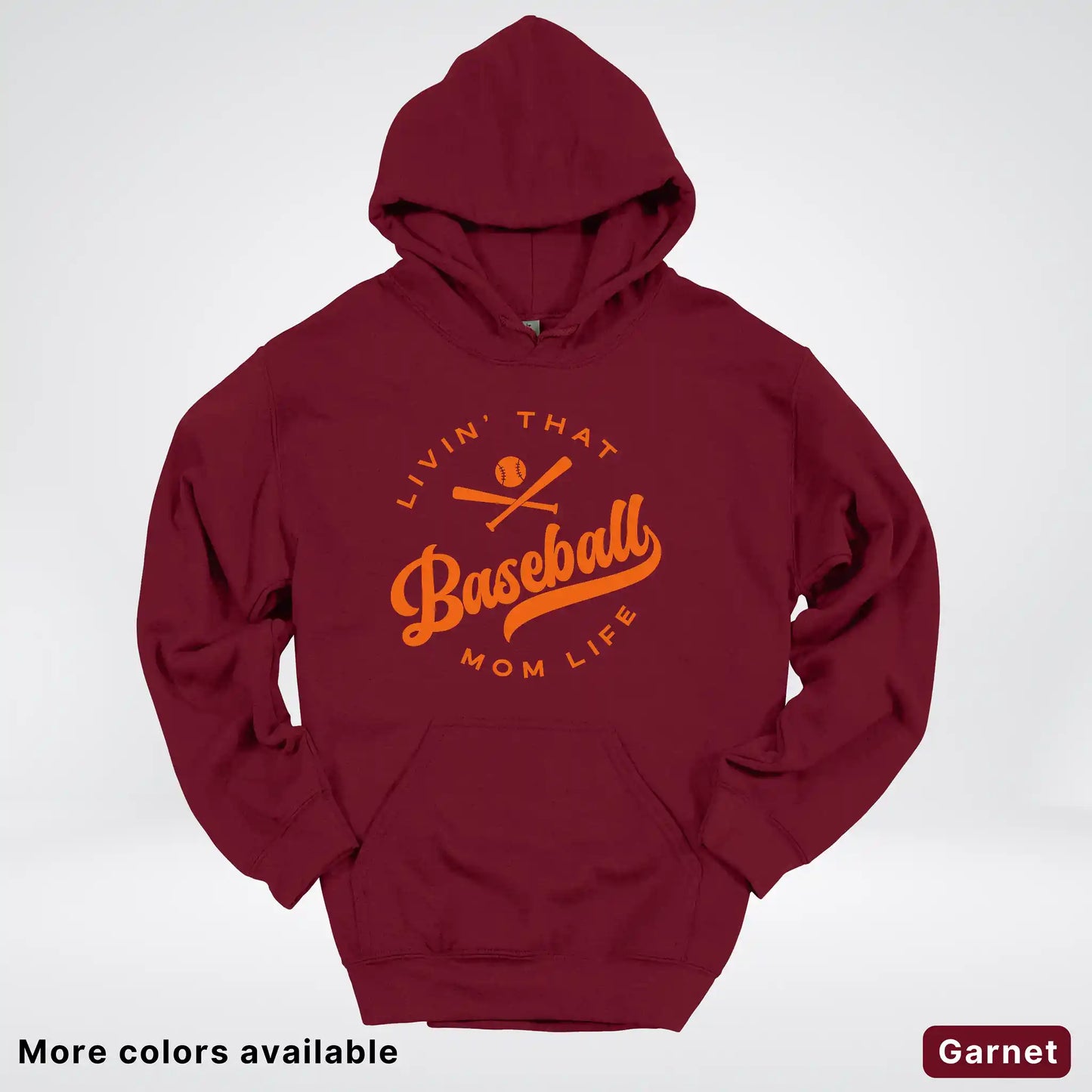 Livin' That Baseball Mom Life – Orange Design - Hoodie