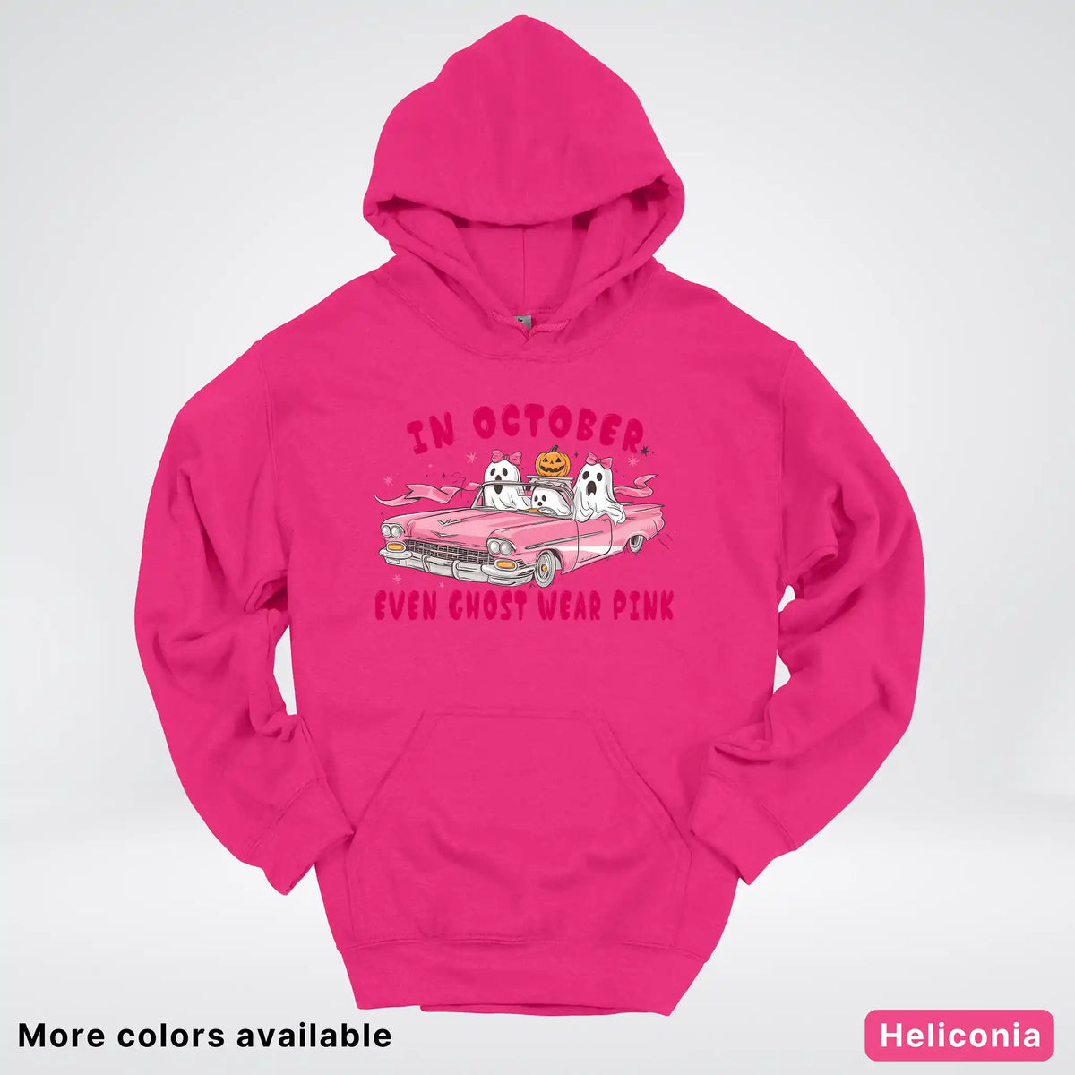 In October Even Ghost Wear Pink Breast Cancer Awareness Hoodie