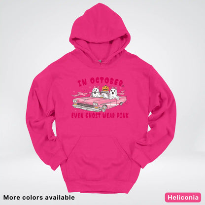In October Even Ghost Wear Pink Breast Cancer Awareness Hoodie